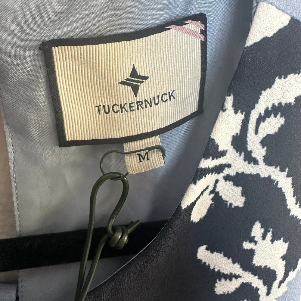 Tuckernuck Blue Fog Portia Floral Maxi Dress Bow Back Navy Light Blue Medium - Picture 5 of 8